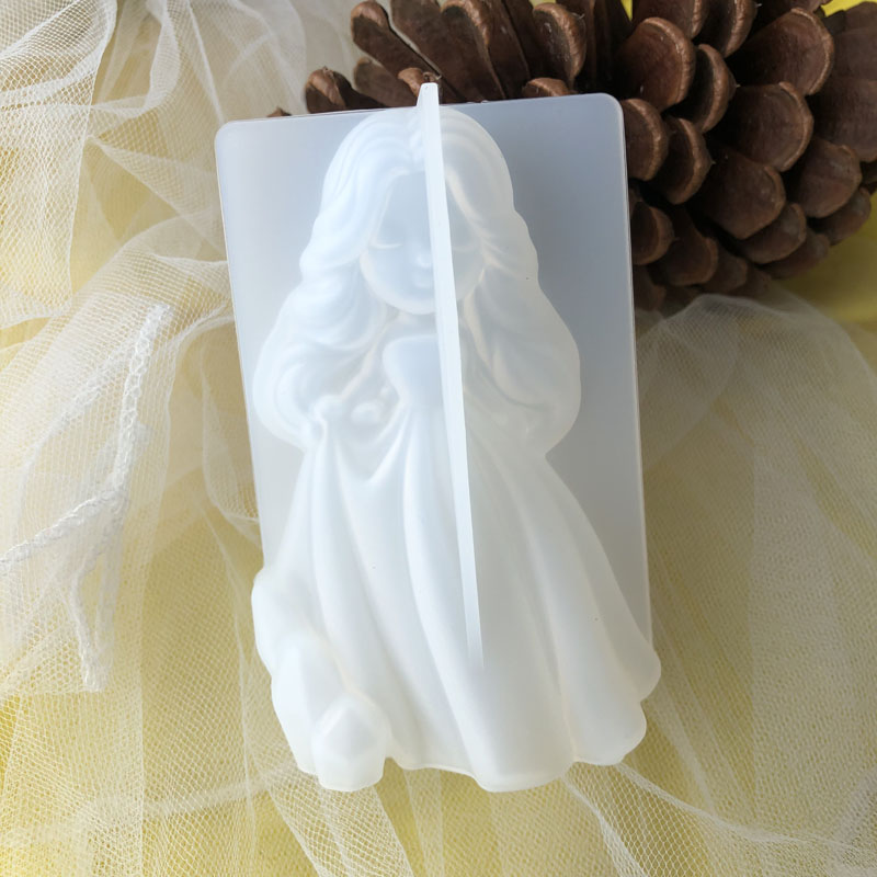 Silicone Mold Ocean - 3D น่ารักเจ้าหญิงซิลิโคนเทียนแม่พิมพ์ Angel สาวสบู่เรซิ่นพลาสเตอร์ทําแม่พิมพ์ DIY มนุษย์ช็อกโกแลตเบเกอรี่เครื่องมือตกแต่งบ้านของขวัญ
