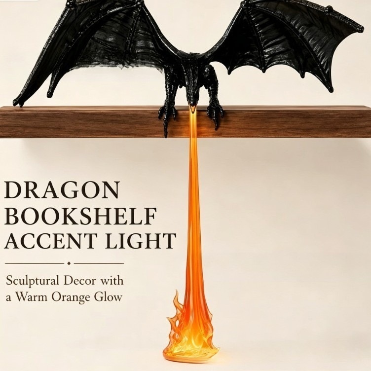 Resin Art Lamp - โคมไฟมังกรพ่นไฟ 3D พิมพ์ด้วยเทคโนโลยี 3D ไฟ LED