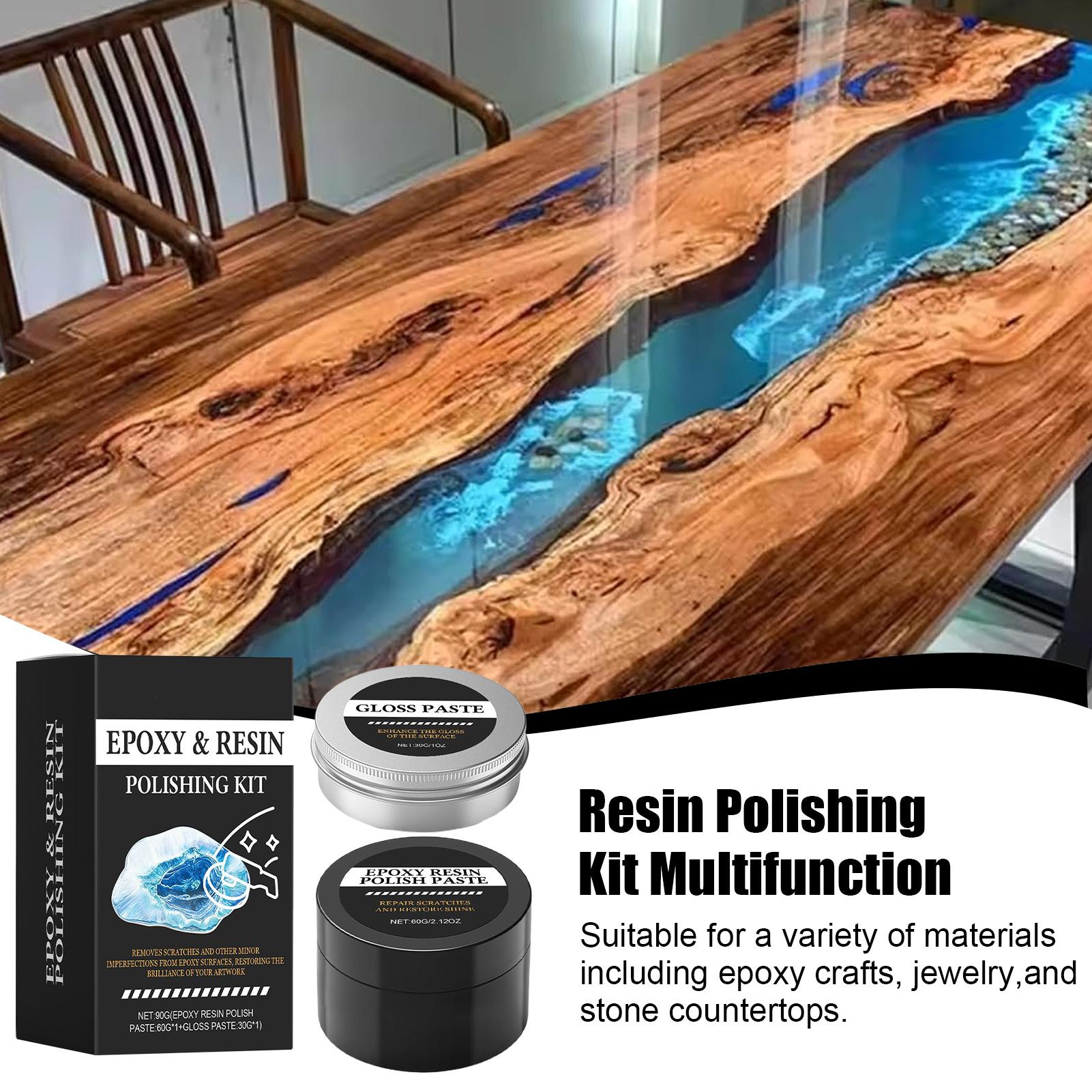 Resin Art Kit - ชุดขัดเรซินอีพ็อกซี่ - น้ำยาขัดรอยขีดข่วนเนื้อครีมเพื่อคืนความเงางาม - ขัดง่ายสำหรับงานเรซินอาร์ต ของตกแต่งโต๊ะ
