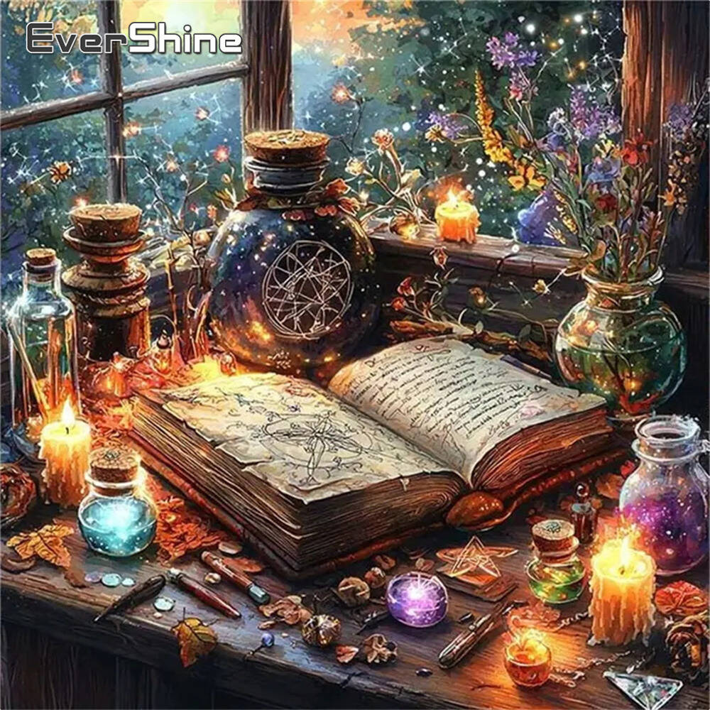 Resin Art Guide Book - Evershine เพชรภาพวาดสุนัขสัตว์การ์ตูนเต็มรูปแบบรอบเพชรโมเสคห้องน้ํา DIY หัตถกรรมชุดตกแต่งบ้าน