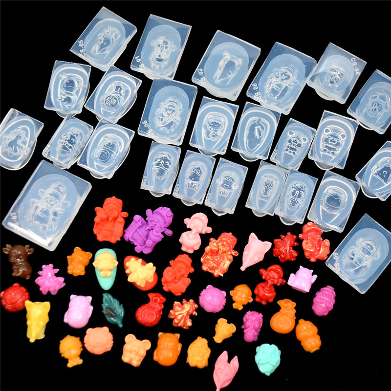 Silicone Mold Ocean - SNASAN 3D Angel ตุ๊กตาหมีน่ารักลูกปัดขนาดเล็กซิลิโคนแม่พิมพ์สำหรับตกแต่งเล็บต่างหู DIY UV