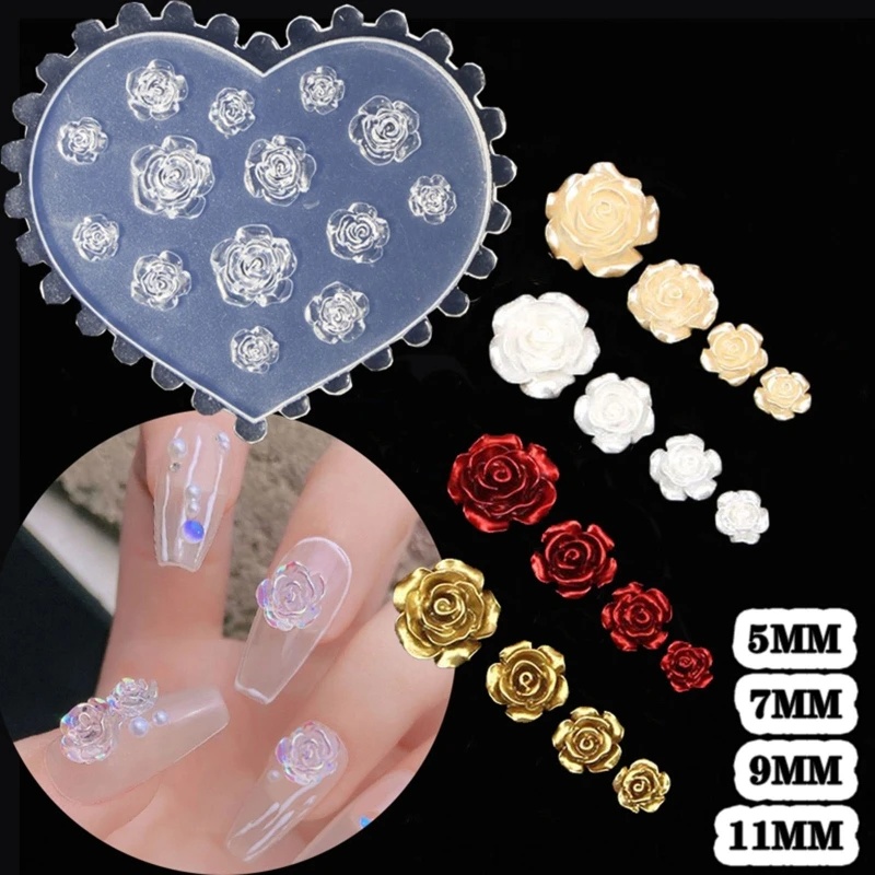 Resin Art Rose - แม่พิมพ์เรซิ่นอีพ็อกซี่รูปดอกกุหลาบ 3 มิติ สำหรับตกแต่งเล็บ แม่พิมพ์ซิลิโคนสำหรับงาน DIY