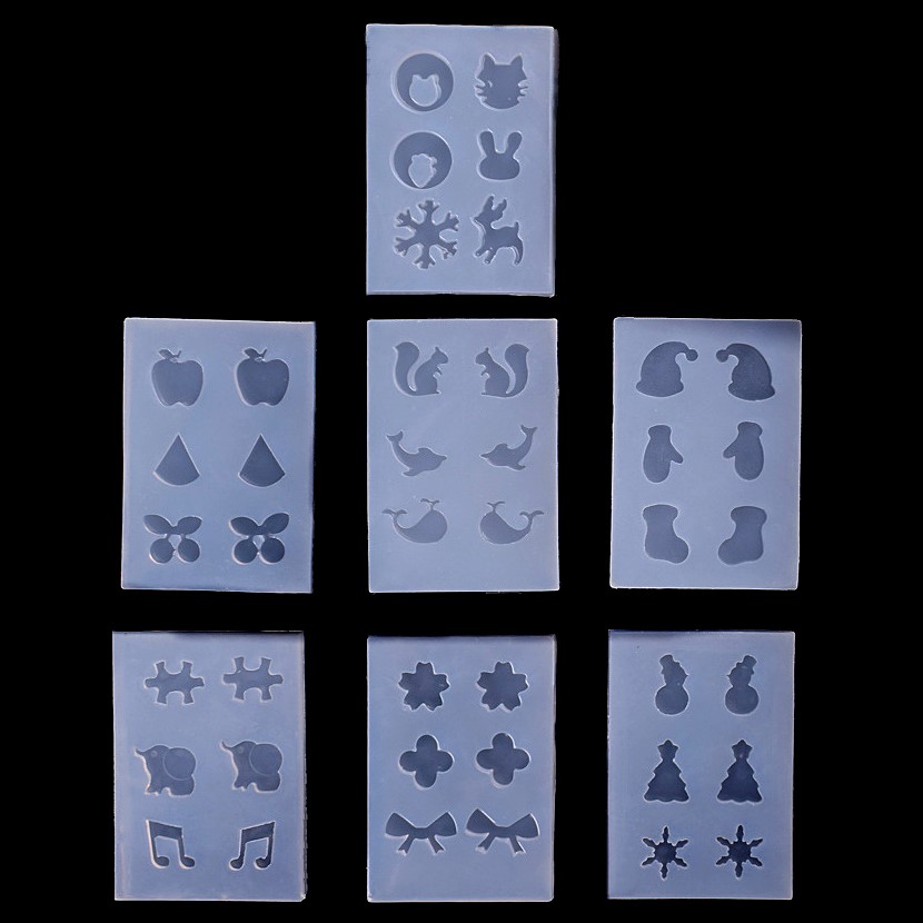 Silicone Mold Ocean - SNASAN ต่างหูลูกปัดน่ารัก Charms หัวใจผีเสื้อดวงจันทร์โบว์แม่พิมพ์ซิลิโคนเครื่องมือแฮนด์เมดเรซินอีพ็อกซี่หล่อแม่พิมพ์