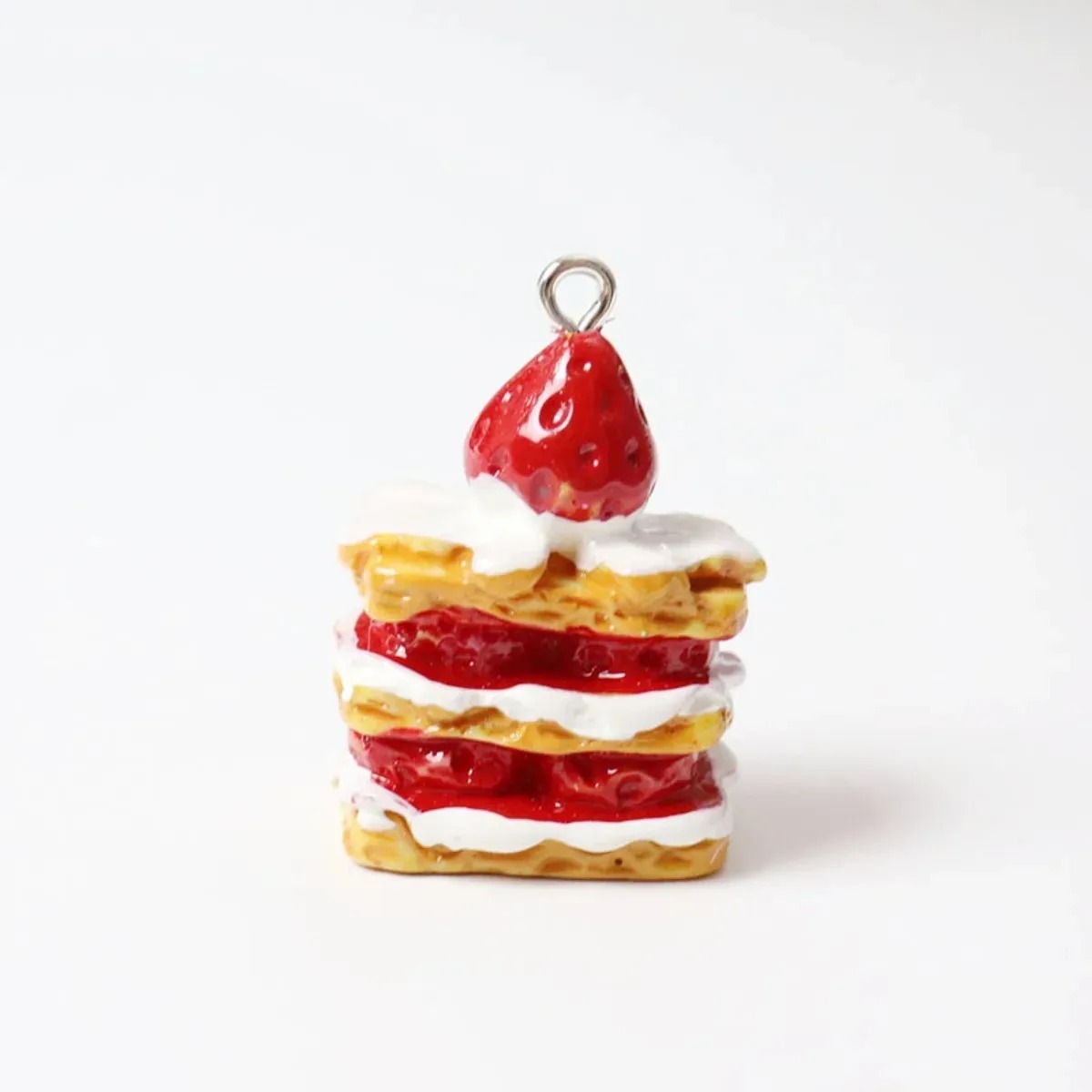 Resin Art Notes - จี้เรซิ่นรูปเค้กสตรอว์เบอร์รี่ขนาดเล็ก 10 ชิ้น น่ารัก เหมาะสำหรับทำต่างหู พวงกุญแจ