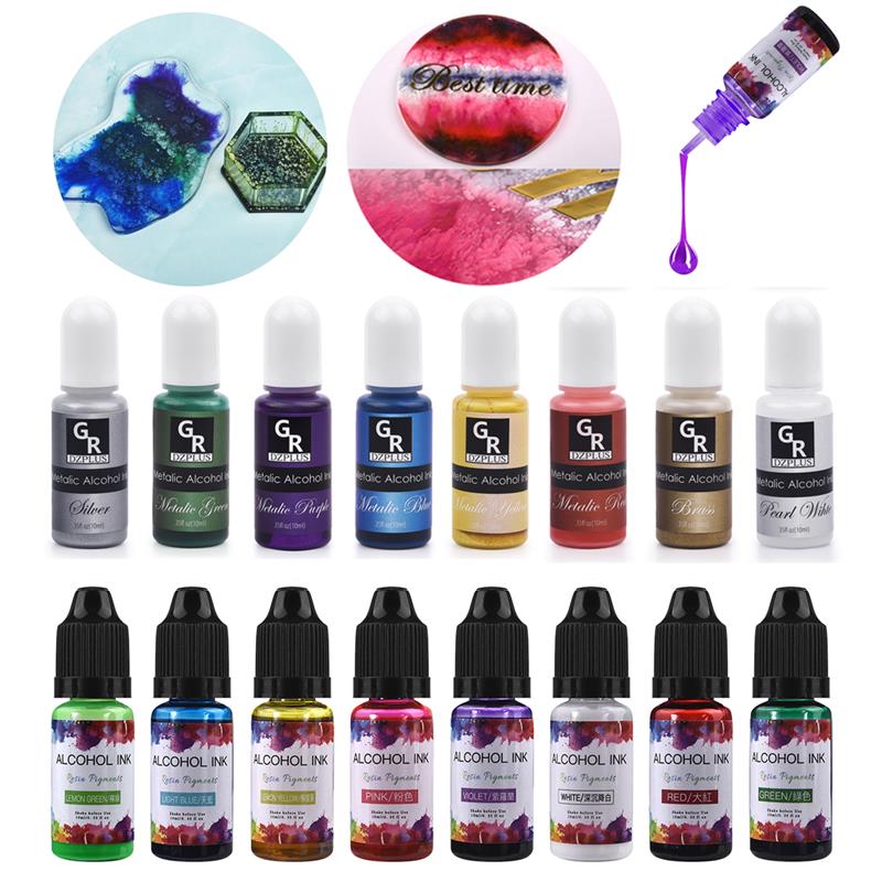 Resin Pigment Alcohol Ink - 10Ml/15Ml หมึกแอลกอฮอล์เรซิ่น Pigments Liquid Colorant หมึกการแพร่กระจาย