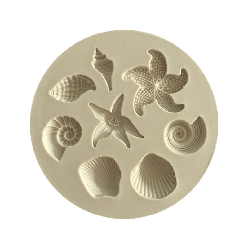 Silicone Mold Ocean - แม่พิมพ์สำหรับอบขนมอบขนมปลาดาวเปลือกหอยสำหรับทำคุกกี้ขนมธีมมารีนแม่พิมพ์ซิลิโคนฟองดองเค้ก