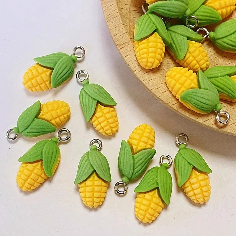 ชาร์มเรซิ่นรูปข้าวโพดและผักขนา - Resin Art Handmade บทวิจารณ์และราคา