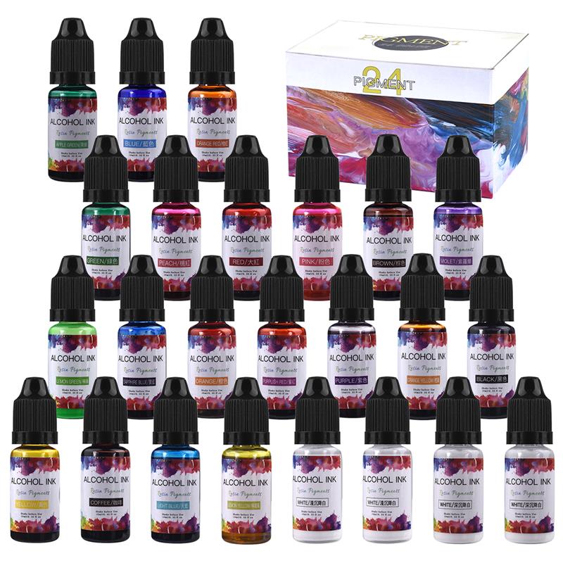 24สี/ชุด10Ml Resin Pigment Art - Resin Pigment Alcohol Ink บทวิจารณ์และราคา