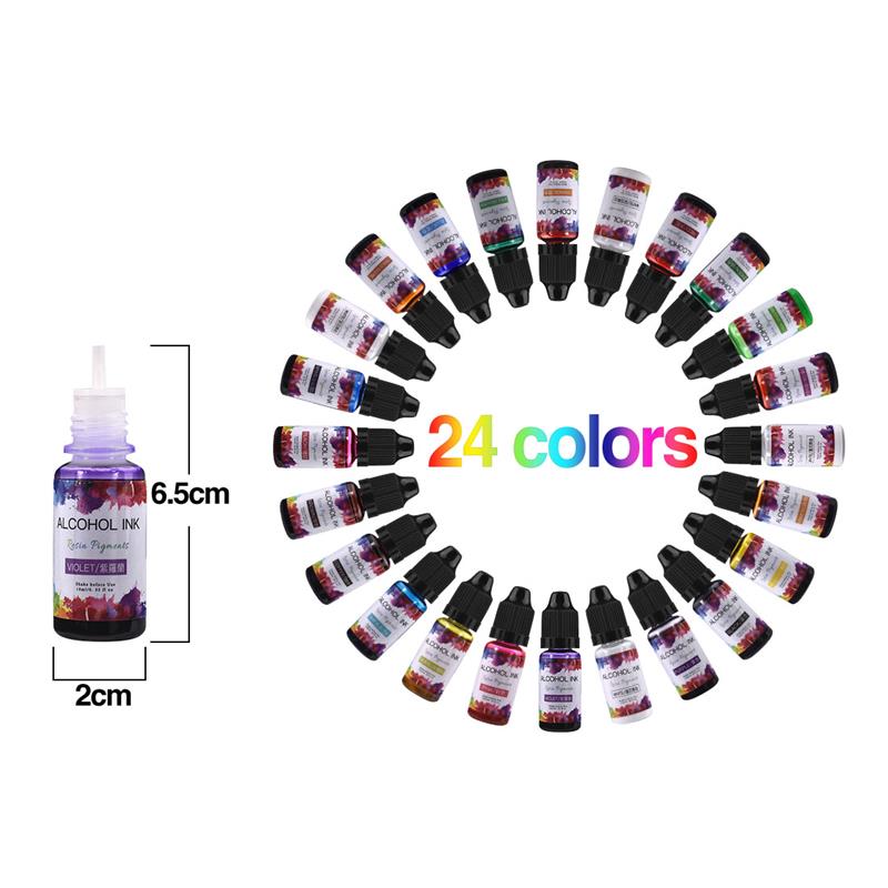 24สี/ชุด10Ml Resin Pigment Art - Resin Pigment Alcohol Ink บทวิจารณ์และราคา