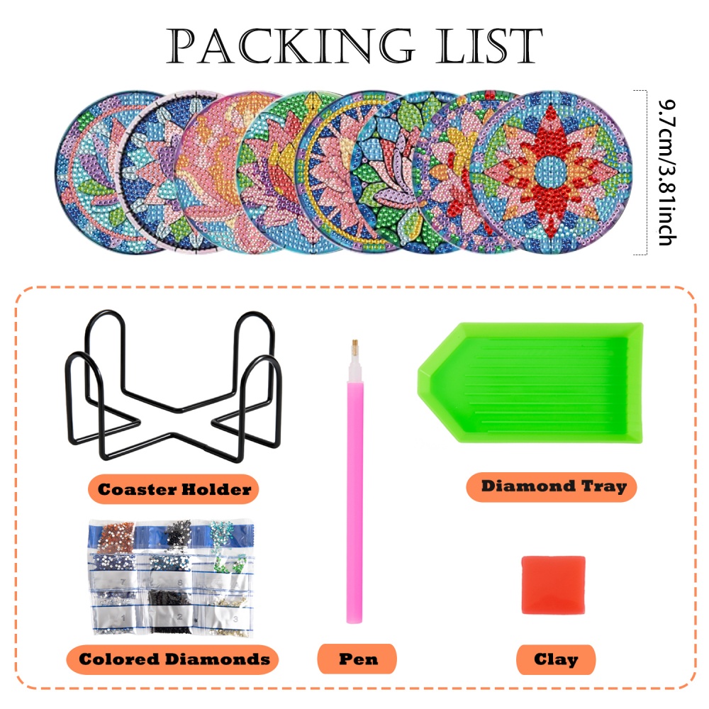 ชุดที่รองแก้วลายเพชร 8 ชิ้น (พ - Resin Art Kit บทวิจารณ์และราคา