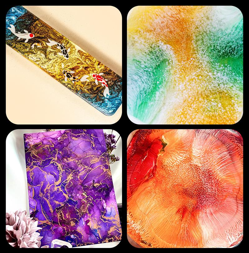 1 ชุด Art หมึกแอลกอฮอล์อีพ็อกซ - Resin Pigment Alcohol Ink บทวิจารณ์และราคา