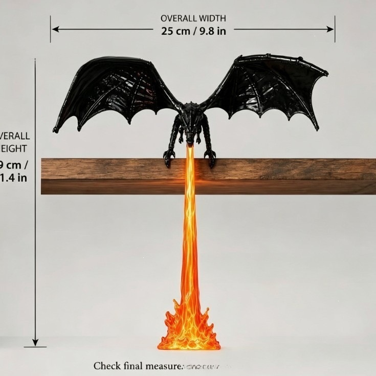 โคมไฟมังกรพ่นไฟ 3D พิมพ์ด้วยเท - Resin Art Lamp บทวิจารณ์และราคา