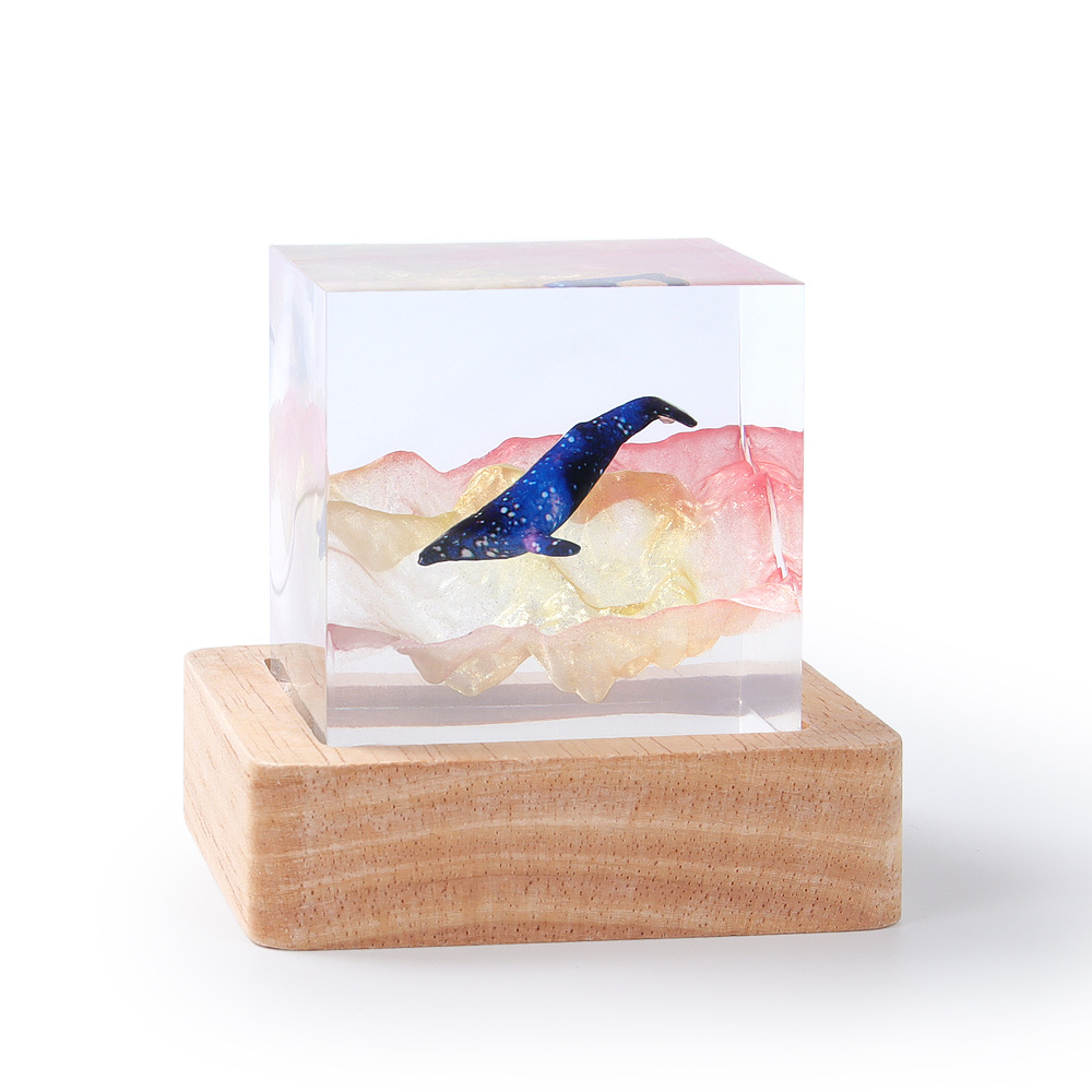 โคมไฟตั้งโต๊ะเรซิ่นรูปทรงลูกบา - Resin Art Cube บทวิจารณ์และราคา