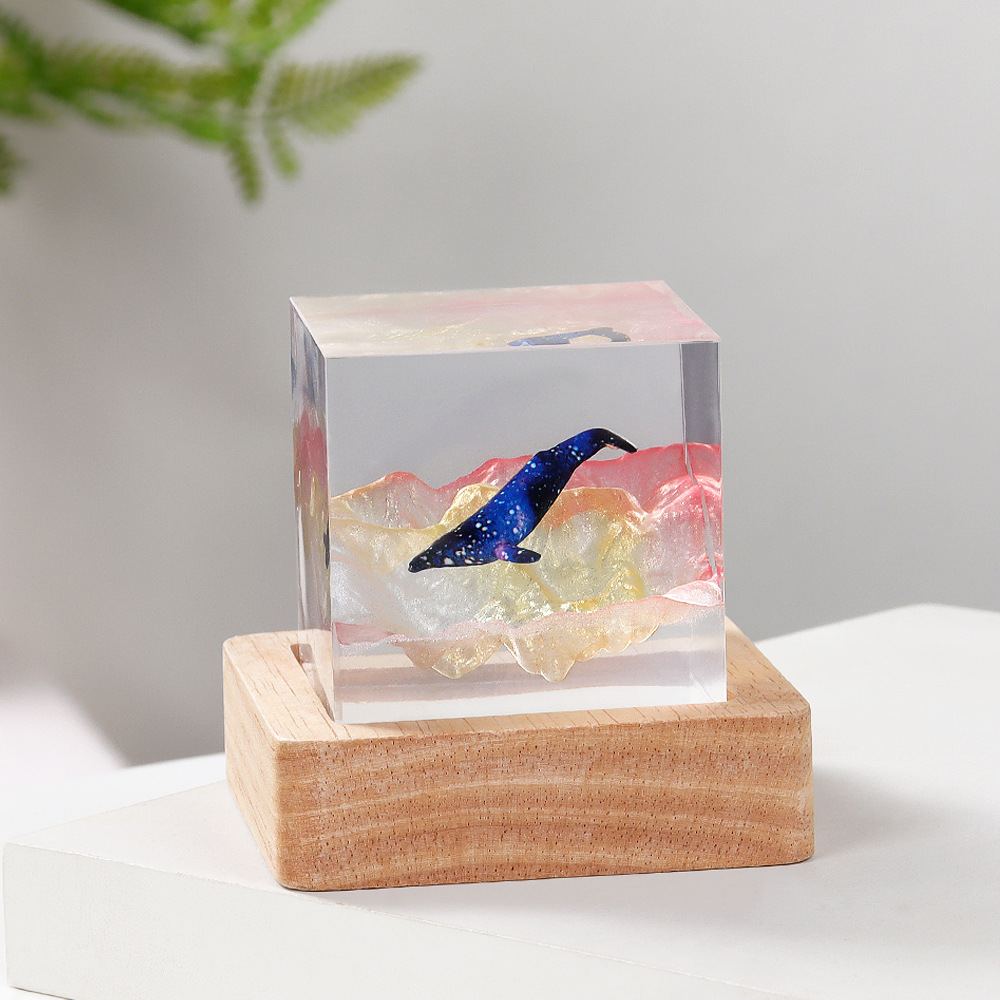 โคมไฟตั้งโต๊ะเรซิ่นรูปทรงลูกบา - Resin Art Cube บทวิจารณ์และราคา