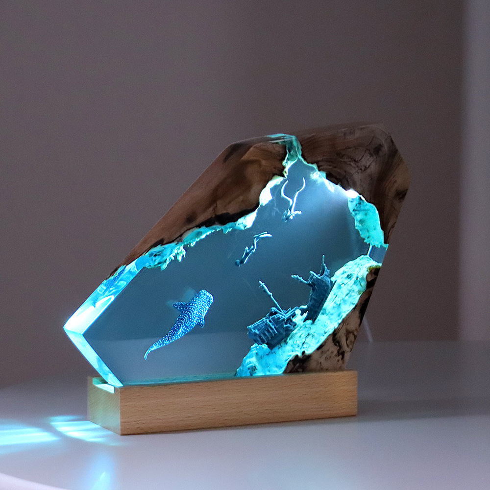 ใหม่ Creative ในร่มห้องนอนตกแต - Resin Art Lamp บทวิจารณ์และราคา