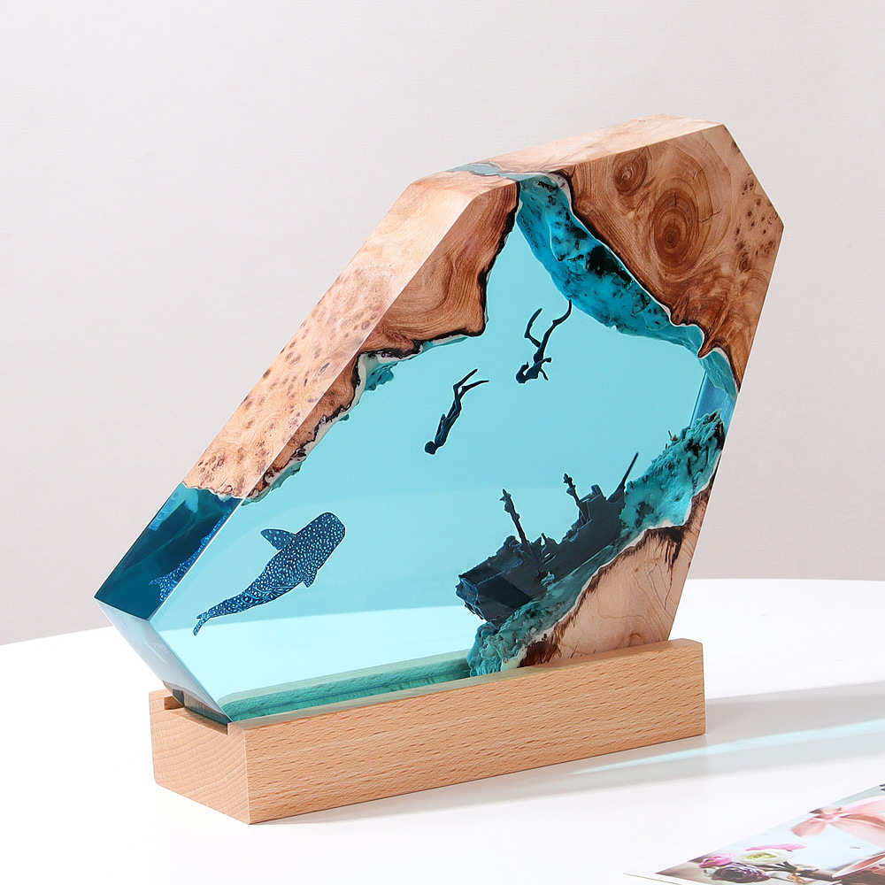 ใหม่ Creative ในร่มห้องนอนตกแต - Resin Art Lamp บทวิจารณ์และราคา