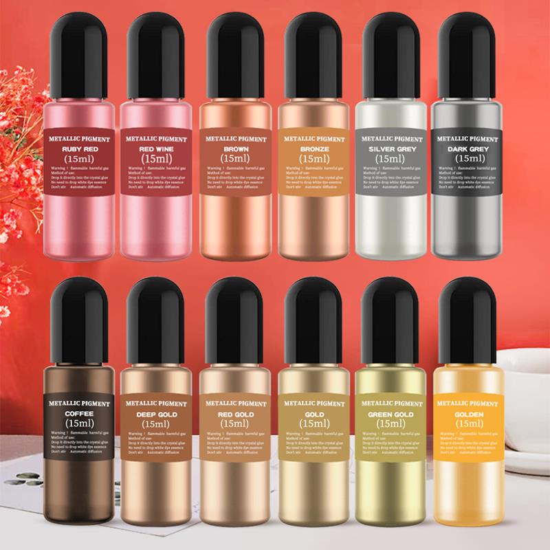 15มล. เม็ดสีโลหะเรซินแอลกอฮอล์ - Resin Pigment Alcohol Ink บทวิจารณ์และราคา