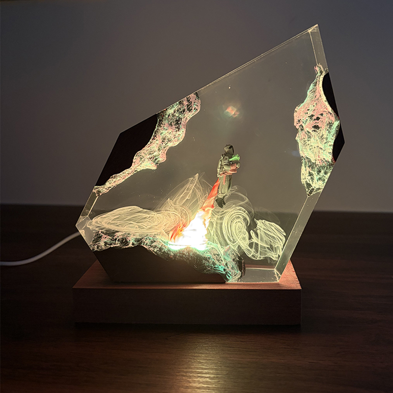 โคมไฟตั้งโต๊ะเรซิ่นรูปทรงอนิเม - Resin Art Lamp บทวิจารณ์และราคา