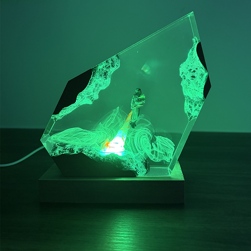 โคมไฟตั้งโต๊ะเรซิ่นรูปทรงอนิเม - Resin Art Lamp บทวิจารณ์และราคา