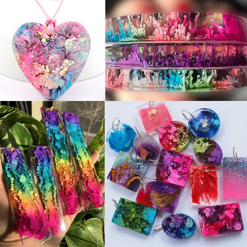24สี10Ml หมึกแอลกอฮอล์เรซิ่น P - Resin Pigment Alcohol Ink บทวิจารณ์และราคา