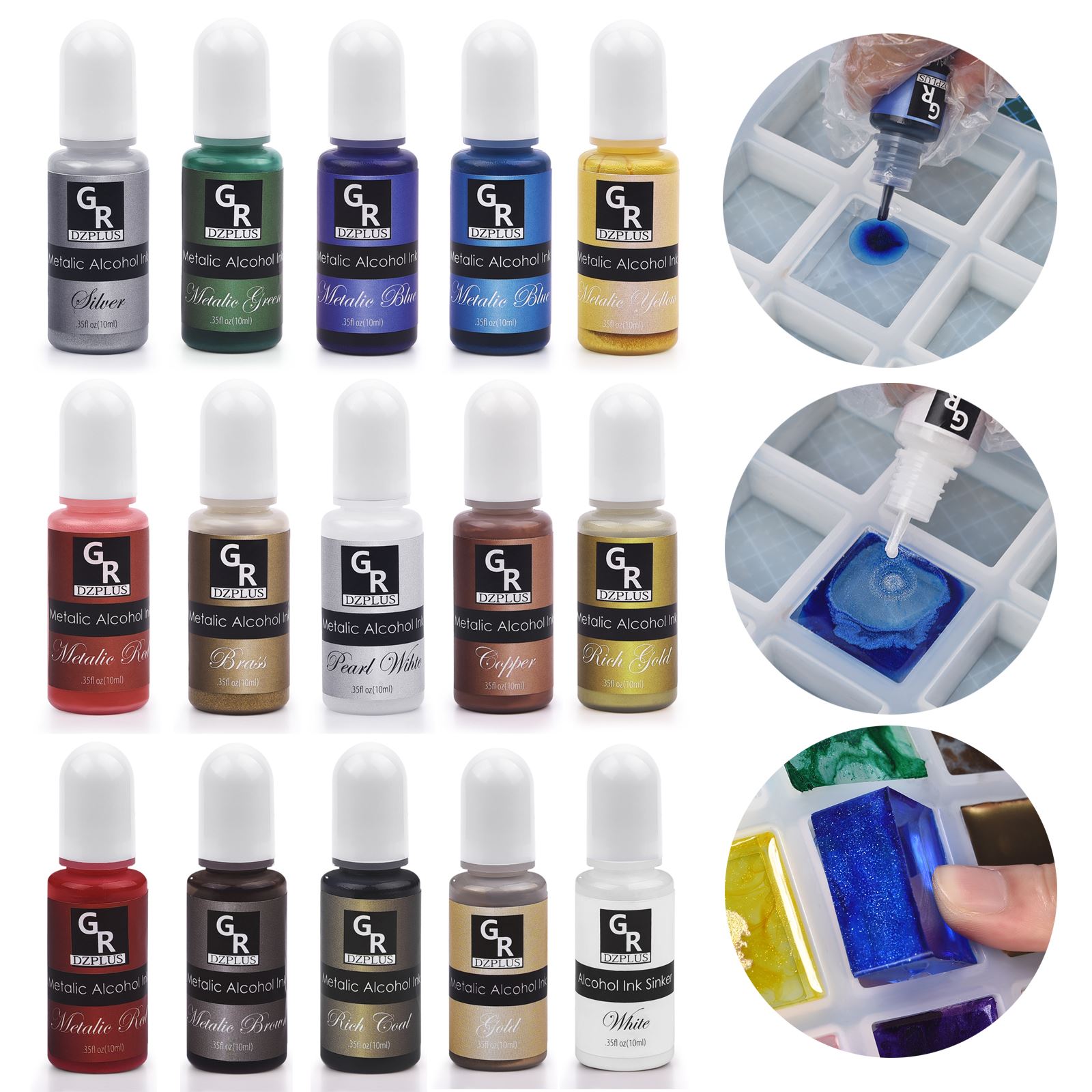 1 ชุดเรซิ่นPigment Kit Artหมึก - Resin Pigment Alcohol Ink บทวิจารณ์และราคา