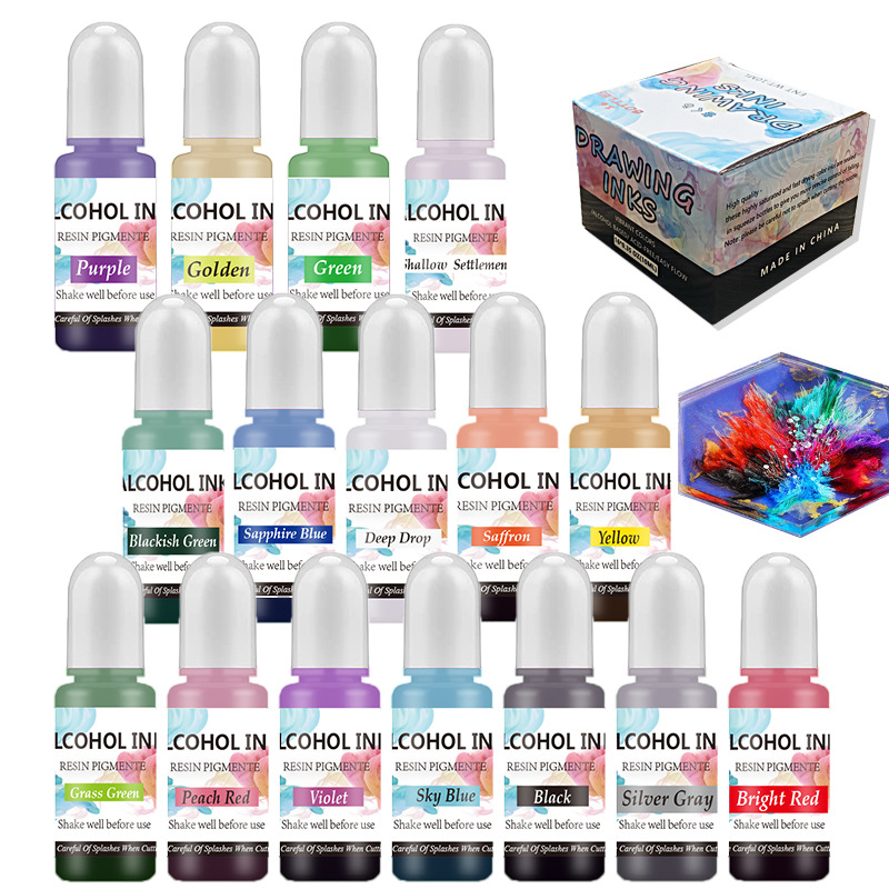ชุดหมึกแอลกอฮอล์แขนเม็ดสีเรซิน - Resin Pigment Alcohol Ink บทวิจารณ์และราคา